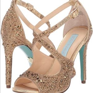 Betsy Johnson Sage Light Gold Heels Sz 10